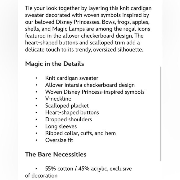 Disney Princess Cardigan NWOT - Picture 6 of 6